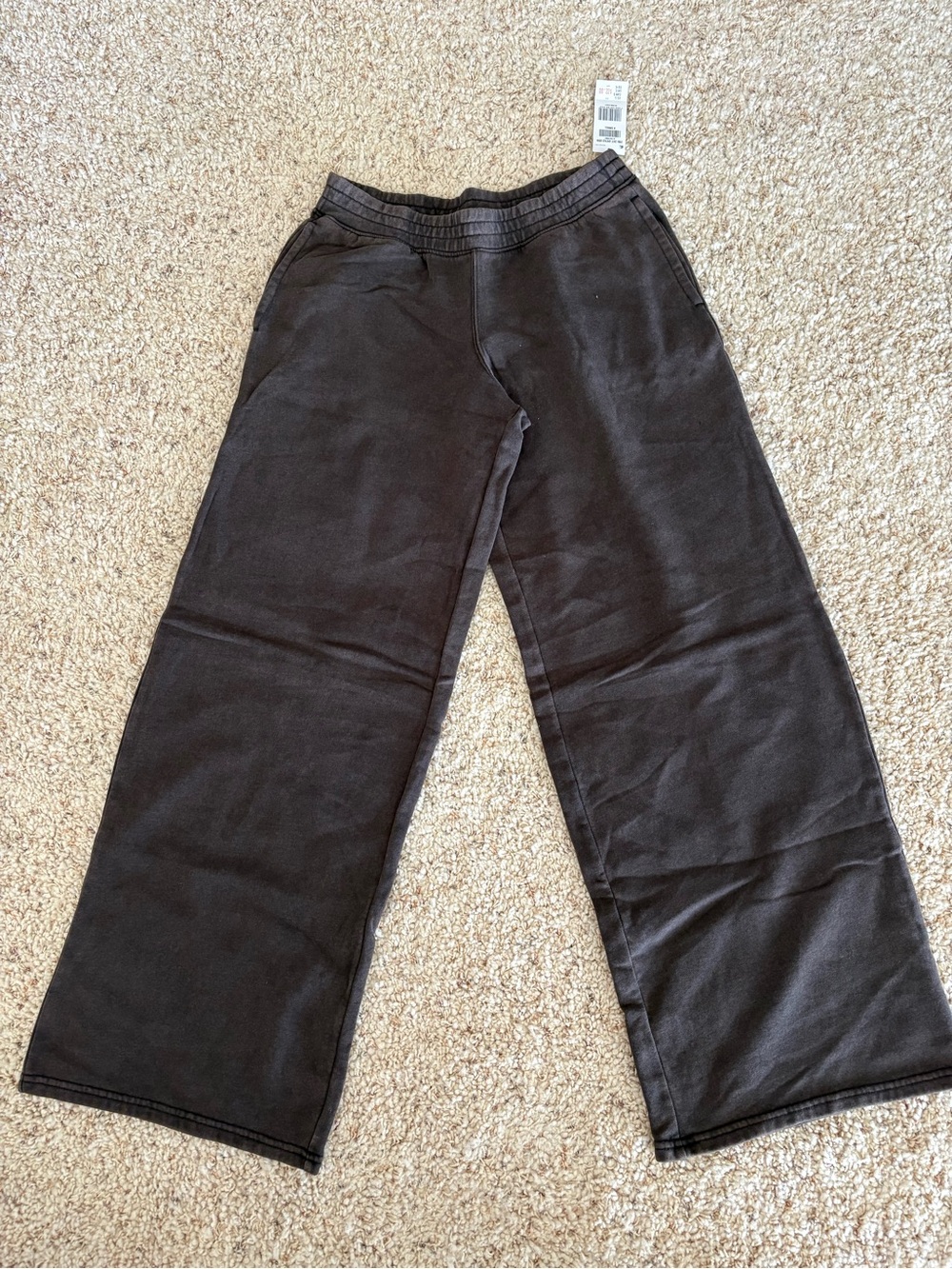 Hollister Black Wide-Leg Pull-On Pants Dark Gray with Side Pockets